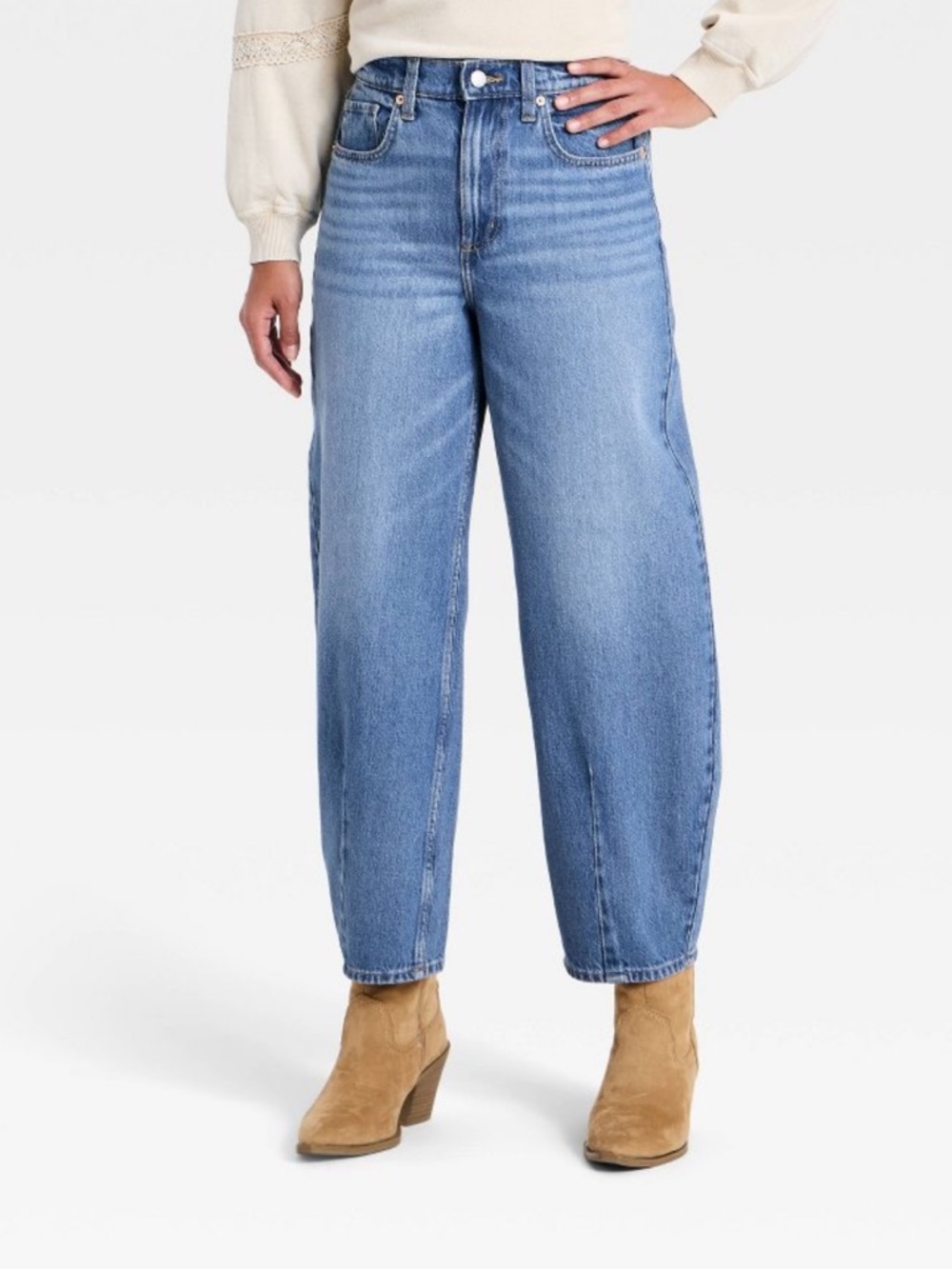 Women's High-Rise Easy Barrel Jeans - Universal Thread™ Blue 6